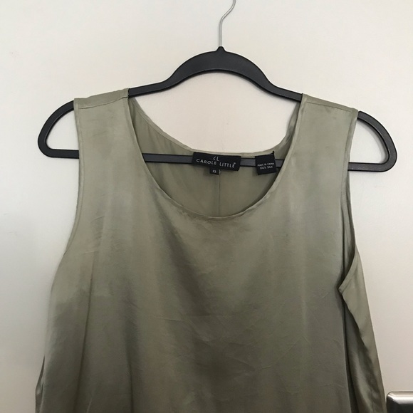 100% Silk Vintage Carole Little Silver Top - Picture 3 of 5